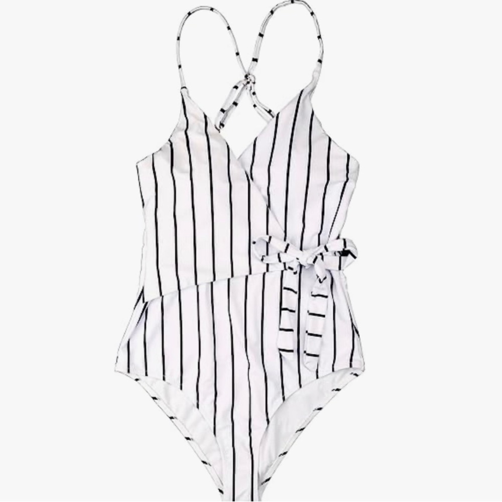 NWOT Stripe One-Piece Swimsuit